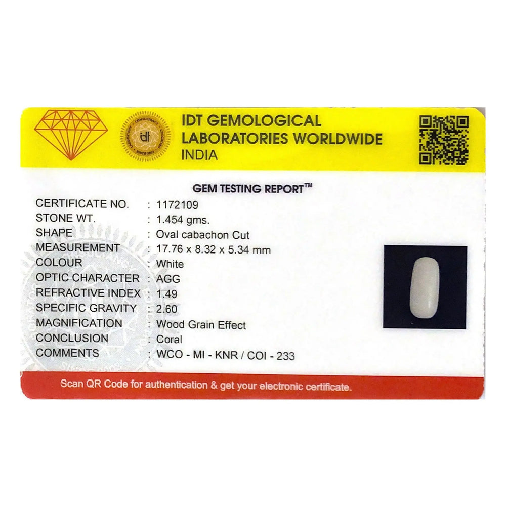 White Coral - 7.27 Carat - Pramogh