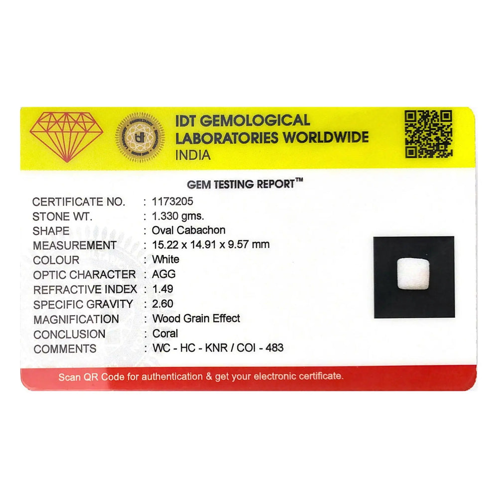 White Coral - 6.65 Carat - Pramogh