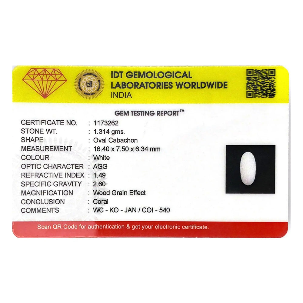 White Coral - 6.57 Carat - Pramogh