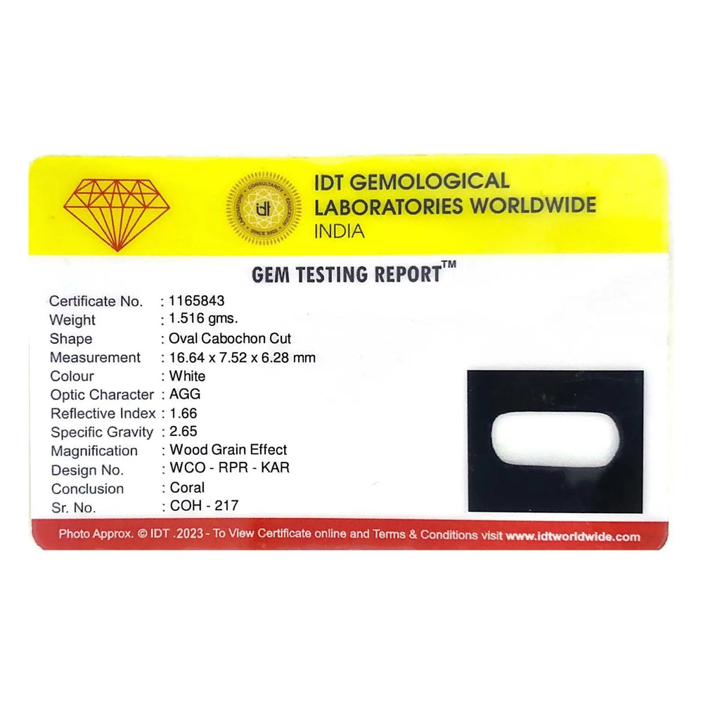 White Coral - 7.58 Carat - Pramogh