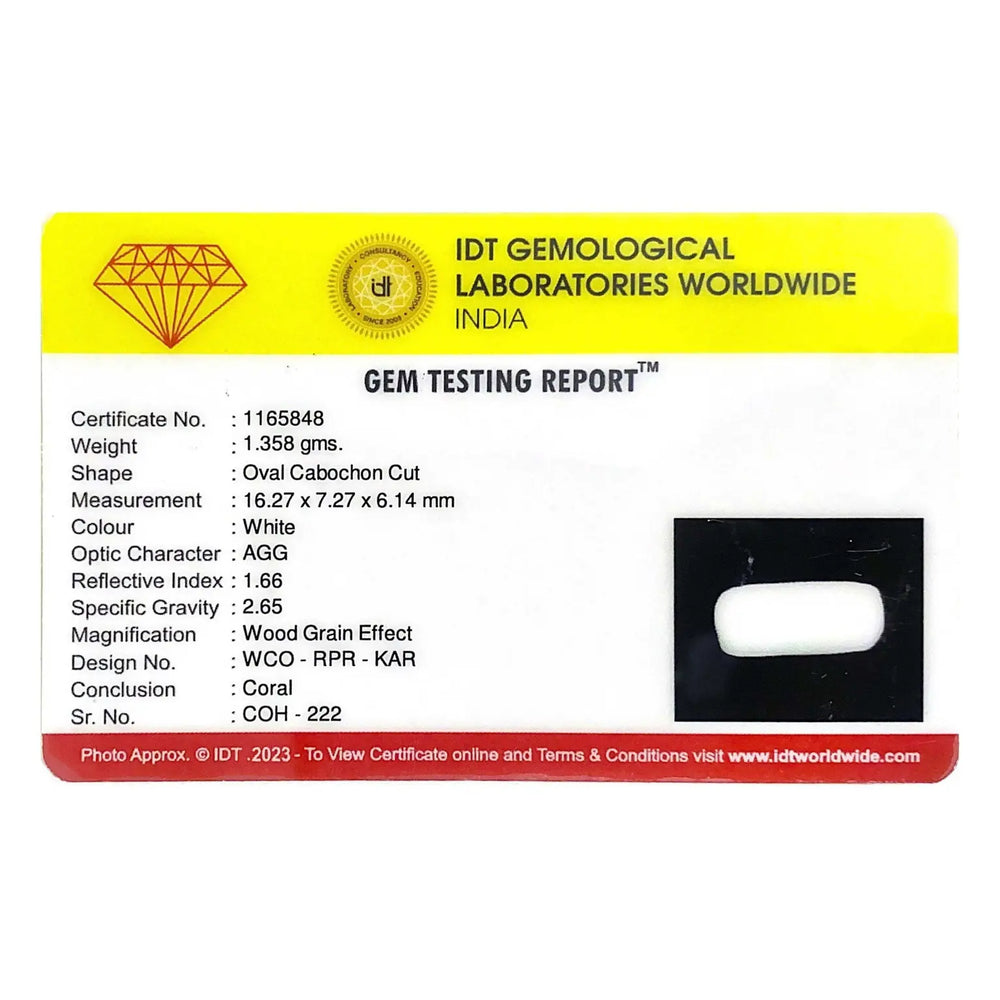 White Coral - 6.79 Carat - Pramogh