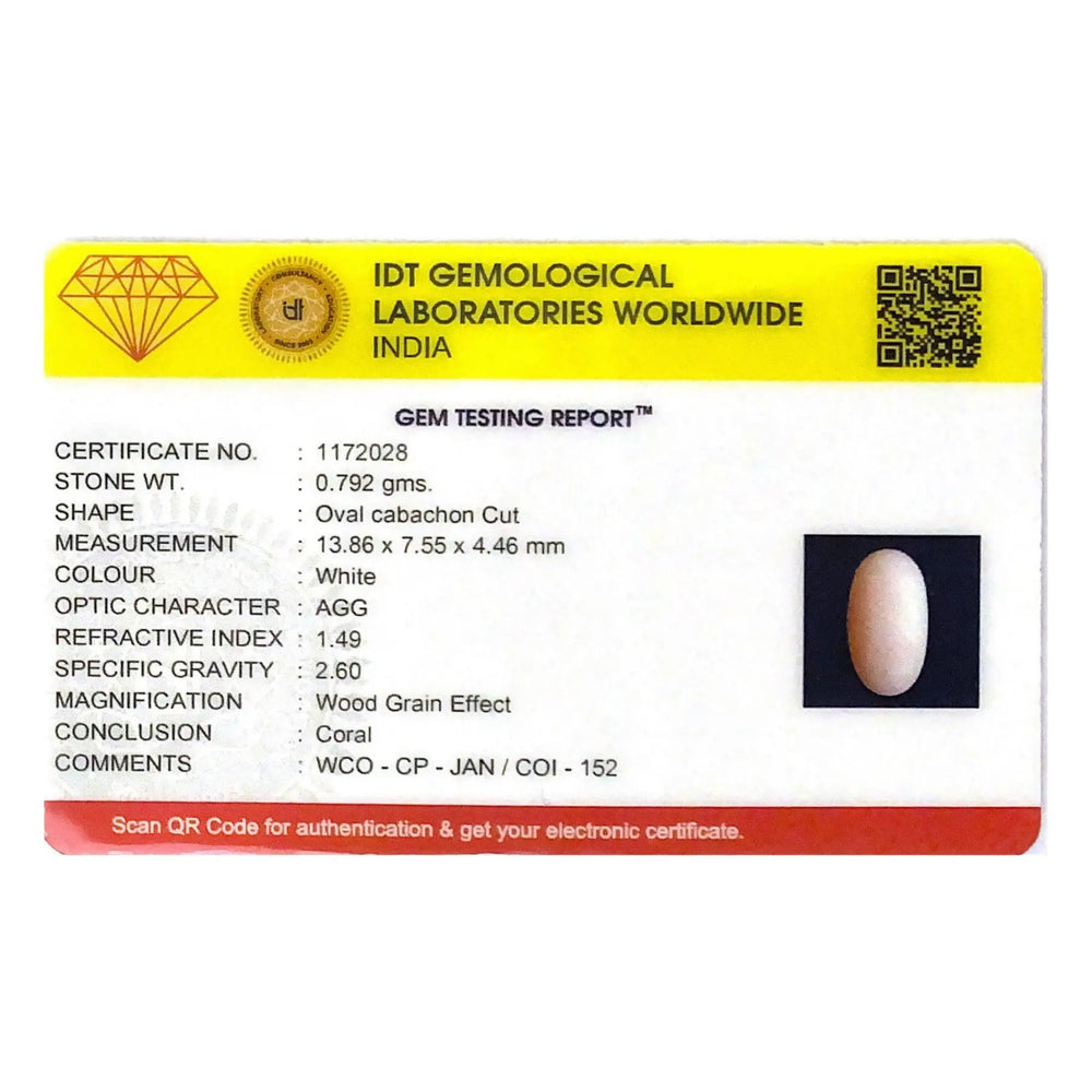 White Coral - 3.96 Carat - Pramogh