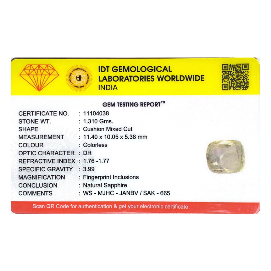 White Sapphire - 6.55 Carat