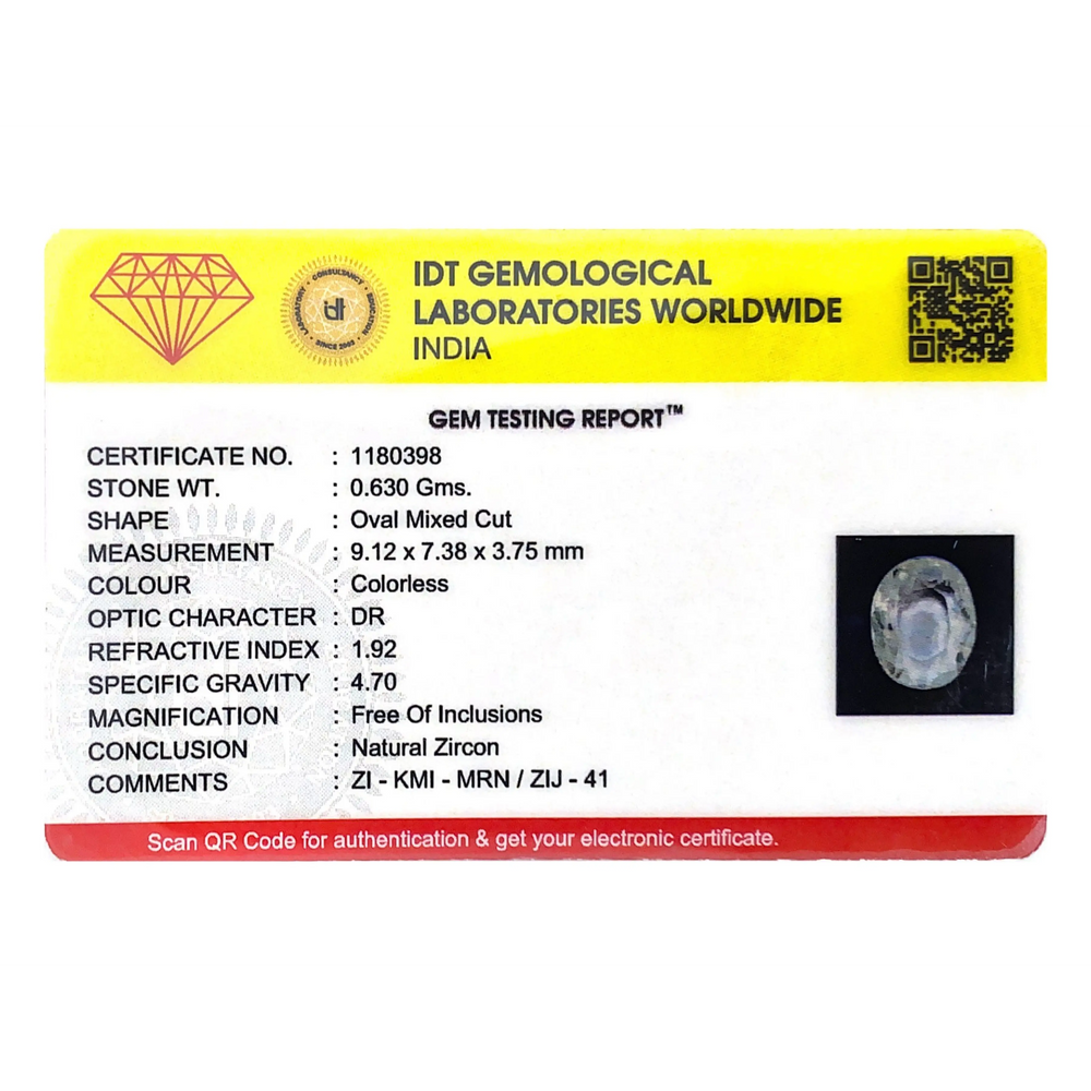 Natural White Zircon - 3.15 Carat - Pramogh