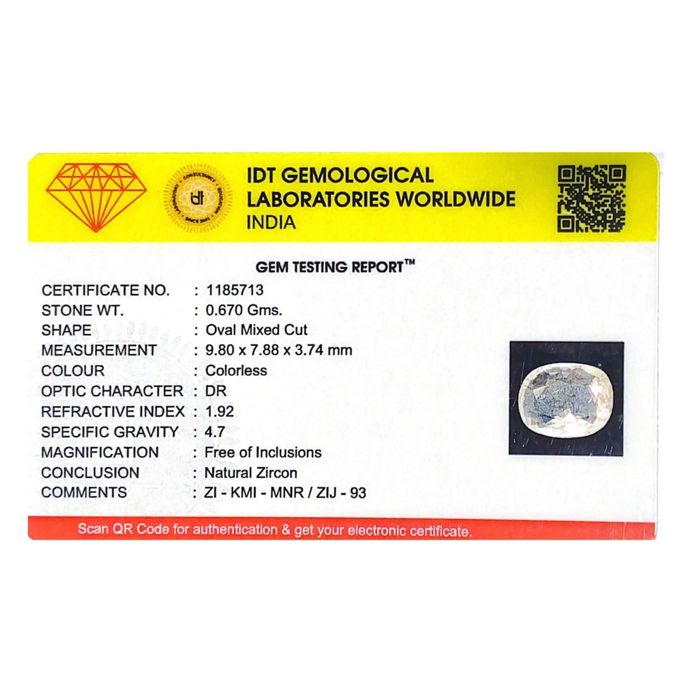 White Zircon - 3.35 Carat