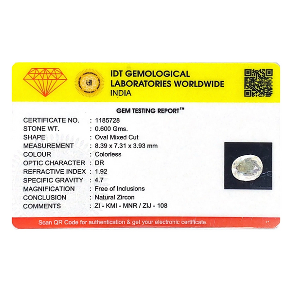 White Zircon - 3 Carat