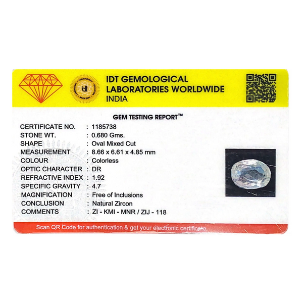 White Zircon - 3.4 Carat