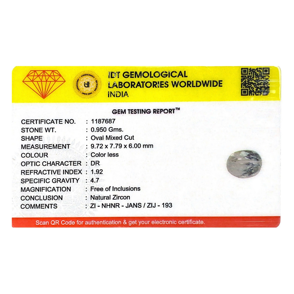 White Zircon - 4.75 Carat