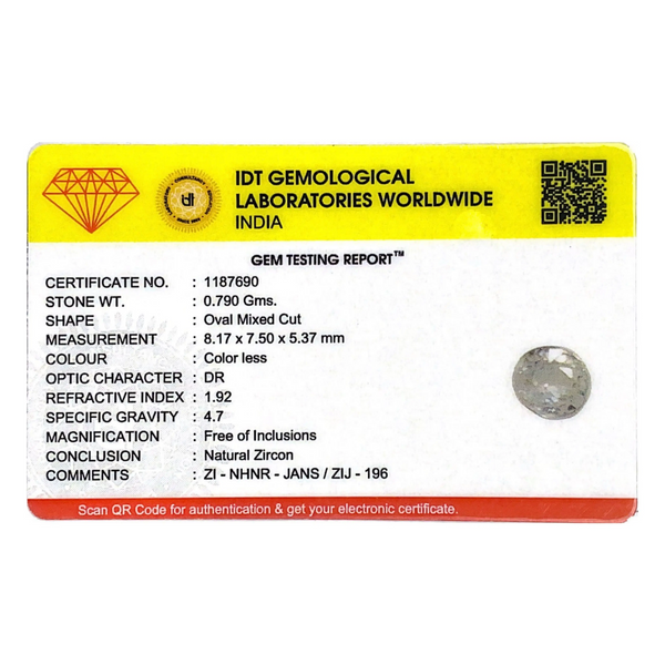 White Zircon - 3.95 Carat