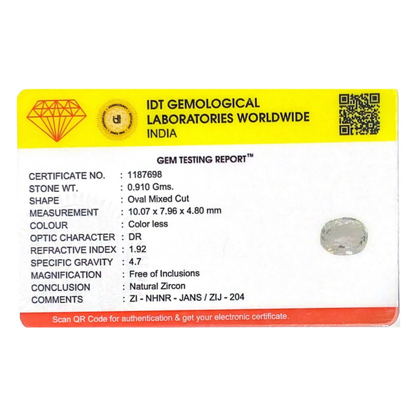 White Zircon - 4.55 Carat