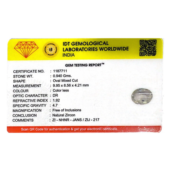 White Zircon - 4.7 Carat