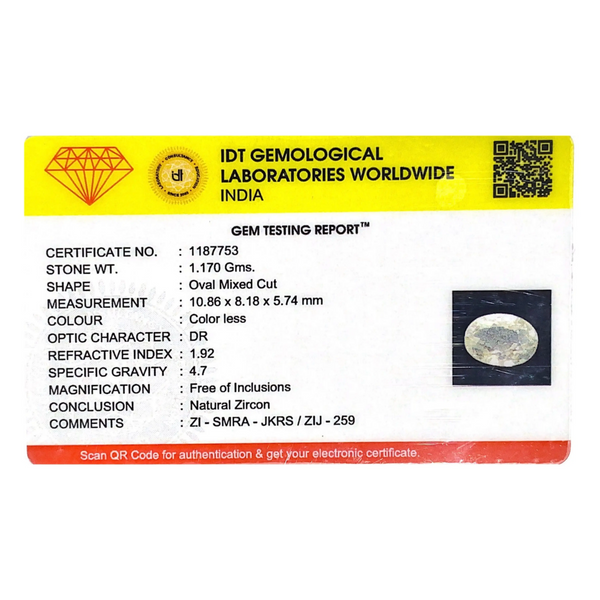 White Zircon - 5.85 Carat