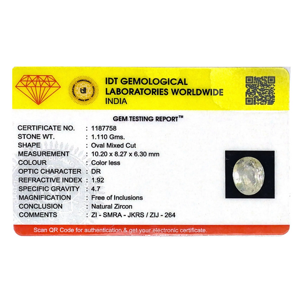White Zircon - 5.55 Carat