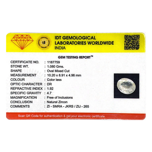 White Zircon - 5.4 Carat