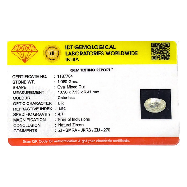 White Zircon - 5.4 Carat