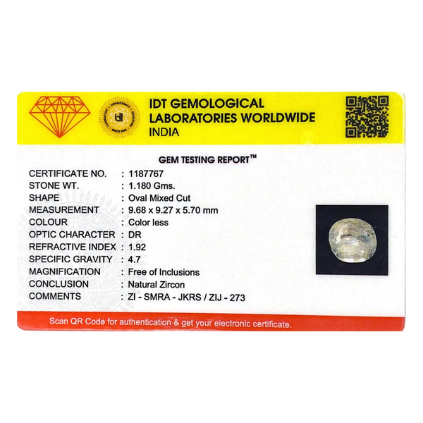 White Zircon - 5.9 Carat