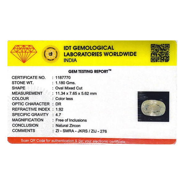 White Zircon - 5.9 Carat