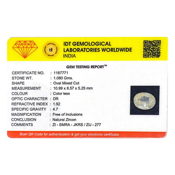 White Zircon - 5.4 Carat