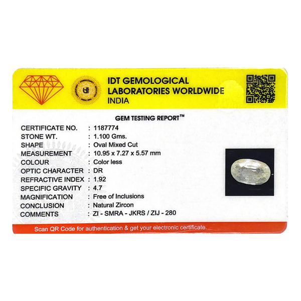 White Zircon - 5.5 Carat