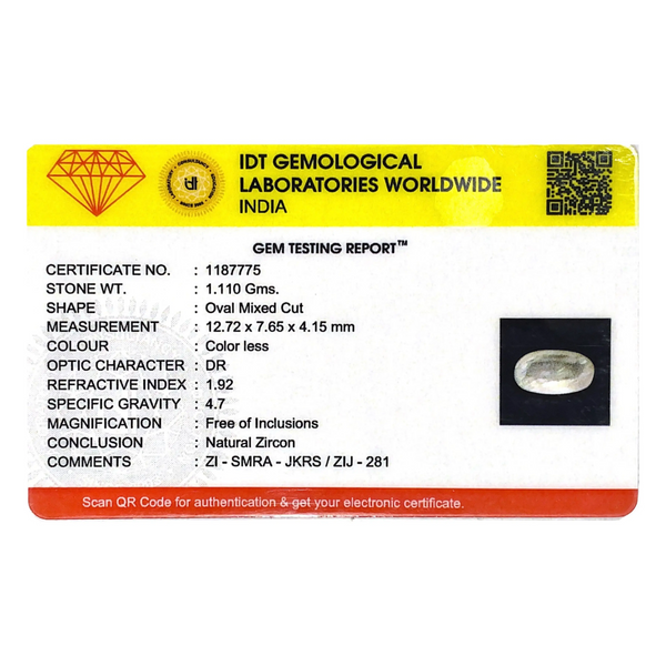 White Zircon - 5.55 Carat
