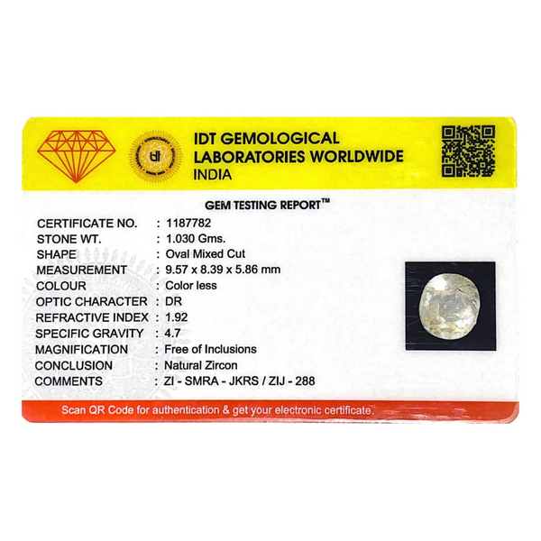 White Zircon - 5.15 Carat