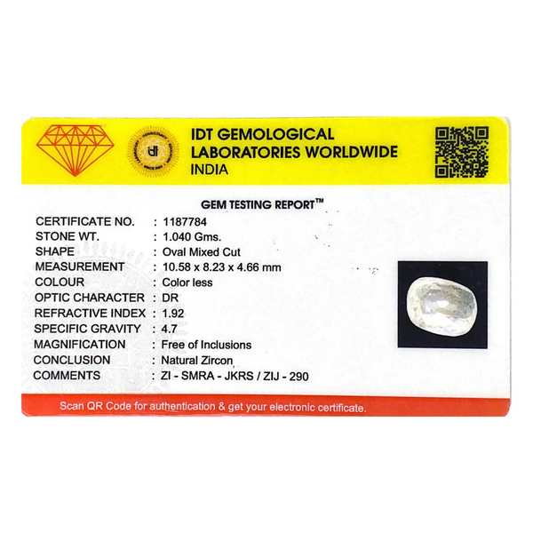 White Zircon - 5.2 Carat