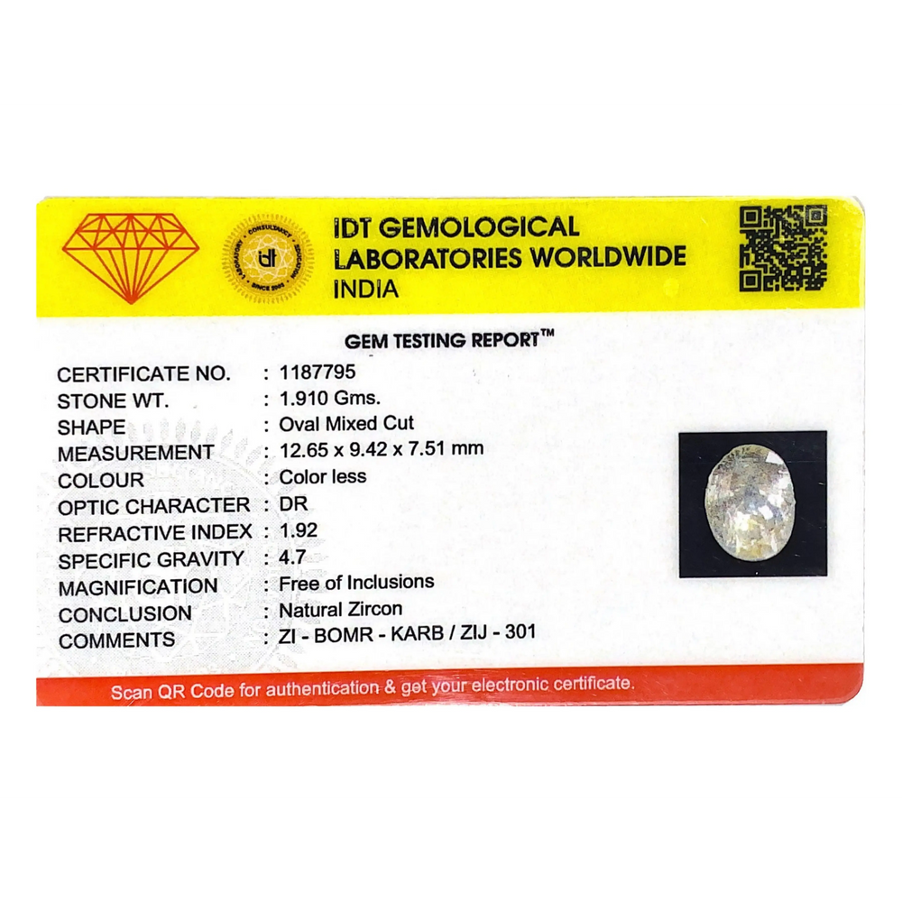 White Zircon - 9.55 Carat