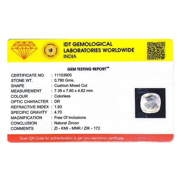 White Zircon - 3.9 Carat