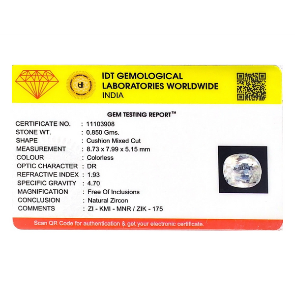 White Zircon - 4.25 Carat