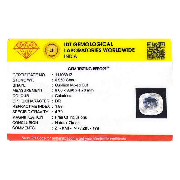 White Zircon - 4.75 Carat