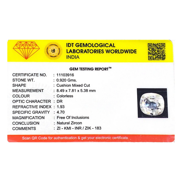 White Zircon - 4.6 Carat
