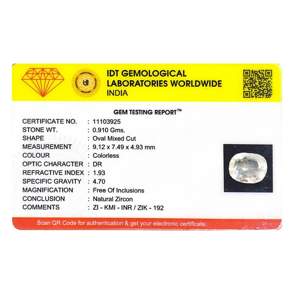 White Zircon - 4.55 Carat