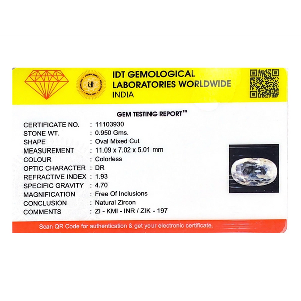 White Zircon - 4.75 Carat