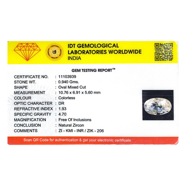 White Zircon - 4.7 Carat