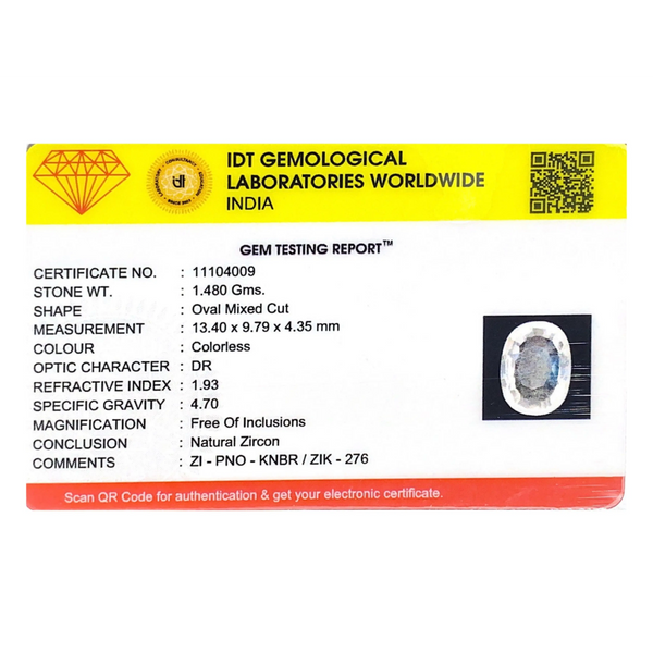 White Zircon - 7.4 Carat