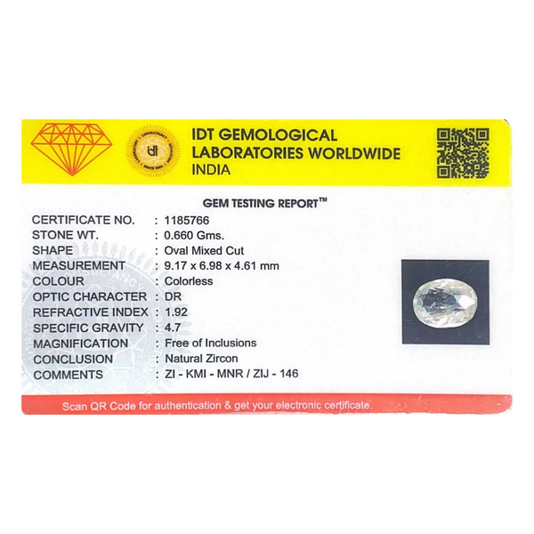 White Zircon - 3.3 Carat