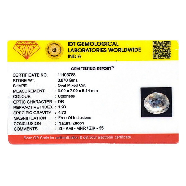 White Zircon - 4.35 Carat