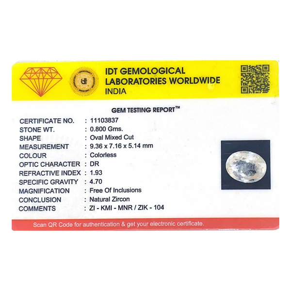 White Zircon - 4 Carat