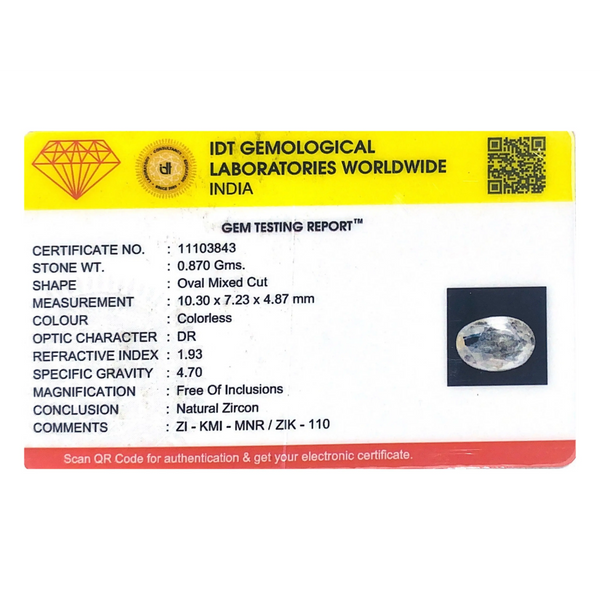 White Zircon - 4.35 Carat