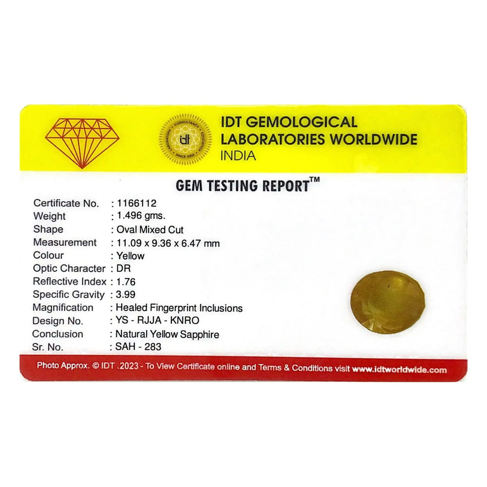 Yellow Sapphire - 7.48 Carat - Pramogh