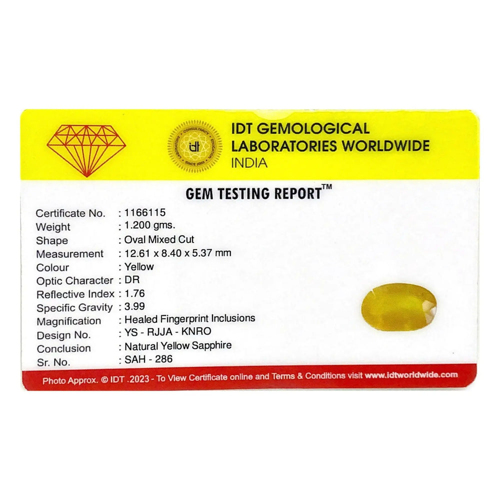 Yellow Sapphire - 6 Carat - Pramogh