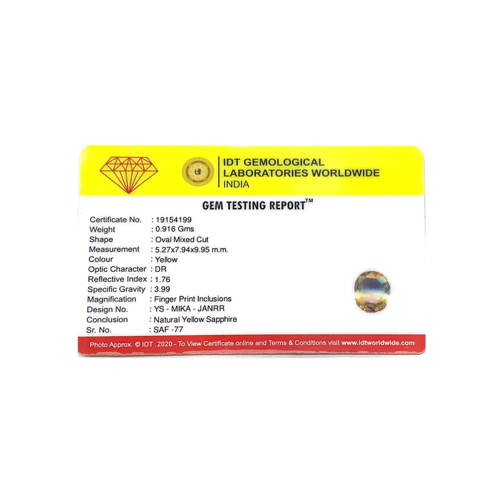 Yellow Sapphire - 4.58 Carat - Pramogh