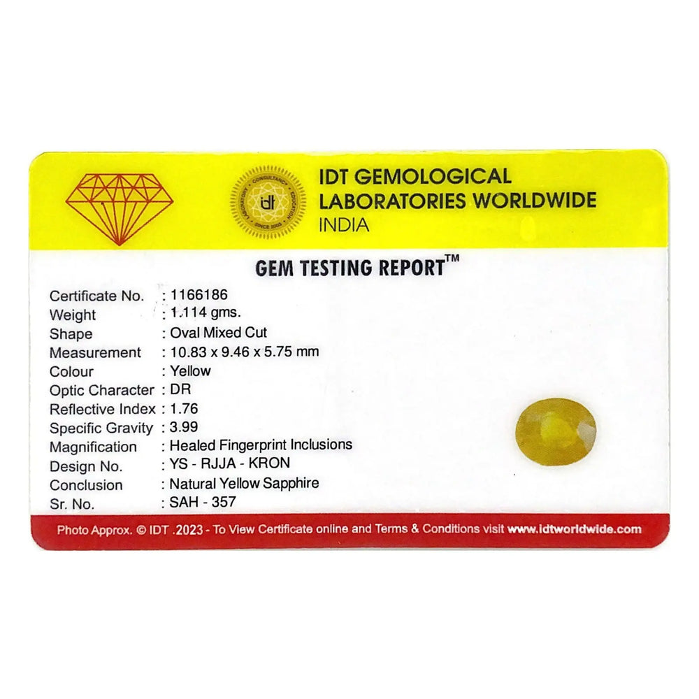 Yellow Sapphire - 5.57 Carat - Pramogh