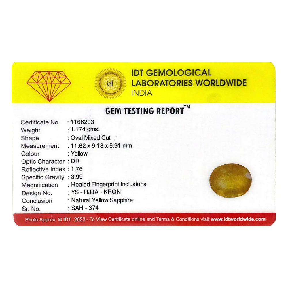 Yellow Sapphire - 5.87 Carat - Pramogh