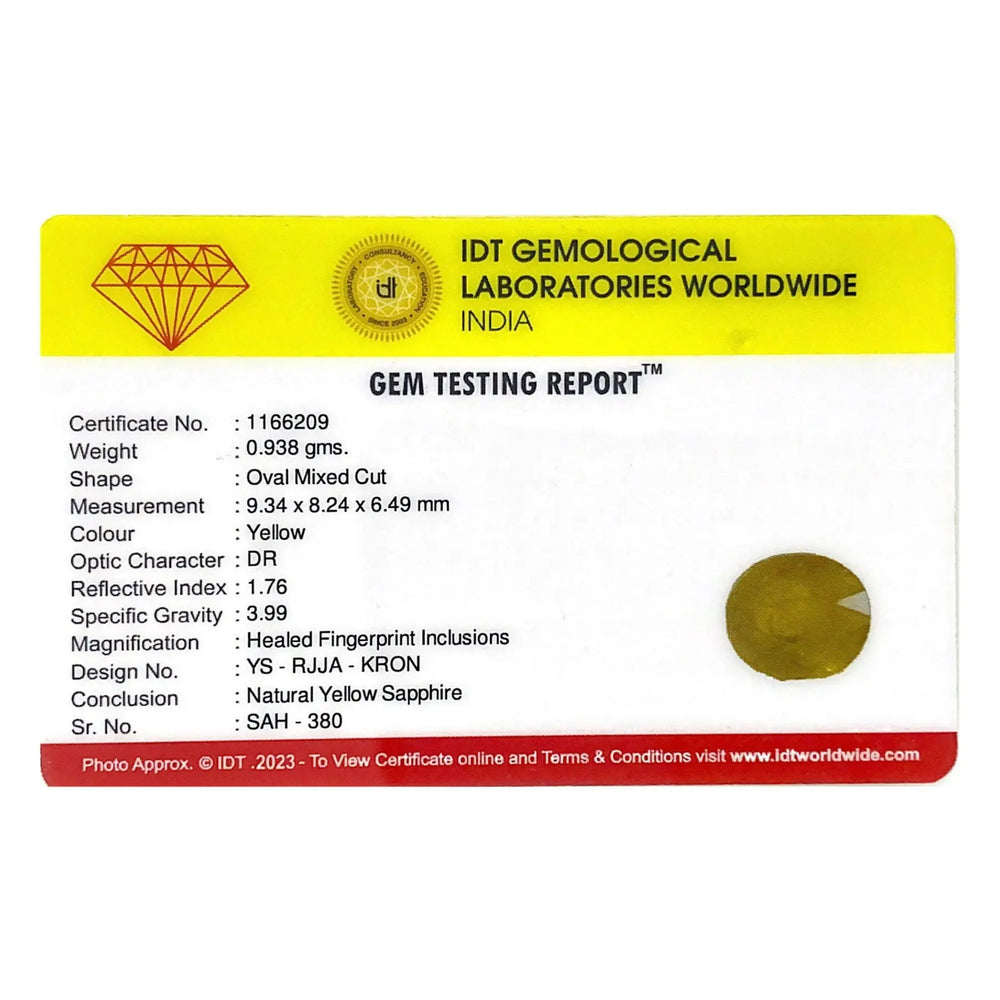 Yellow Sapphire - 4.69 Carat - Pramogh