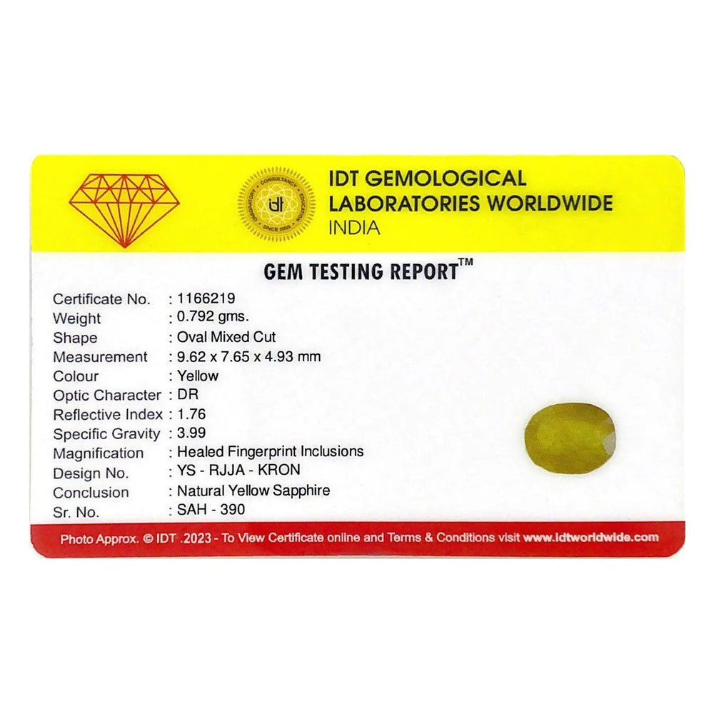 Yellow Sapphire - 3.96 Carat - Pramogh