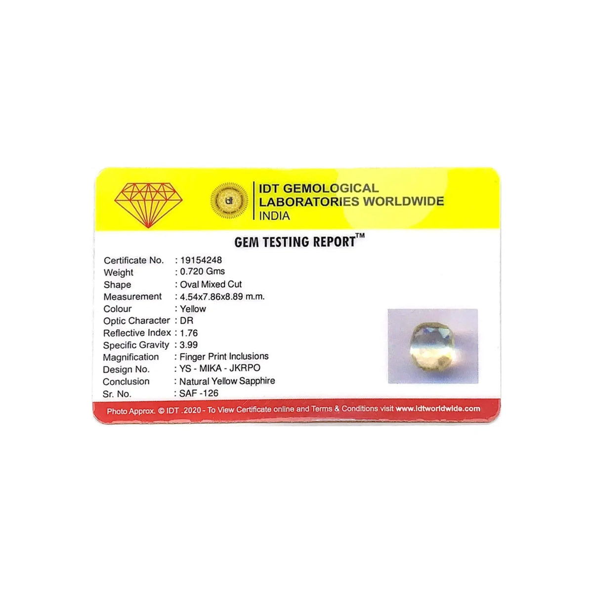 Yellow Sapphire - 3.59 Carat - Pramogh