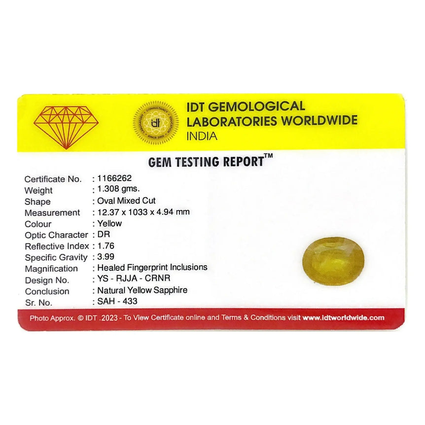 Yellow Sapphire - 6.54 Carat - Pramogh