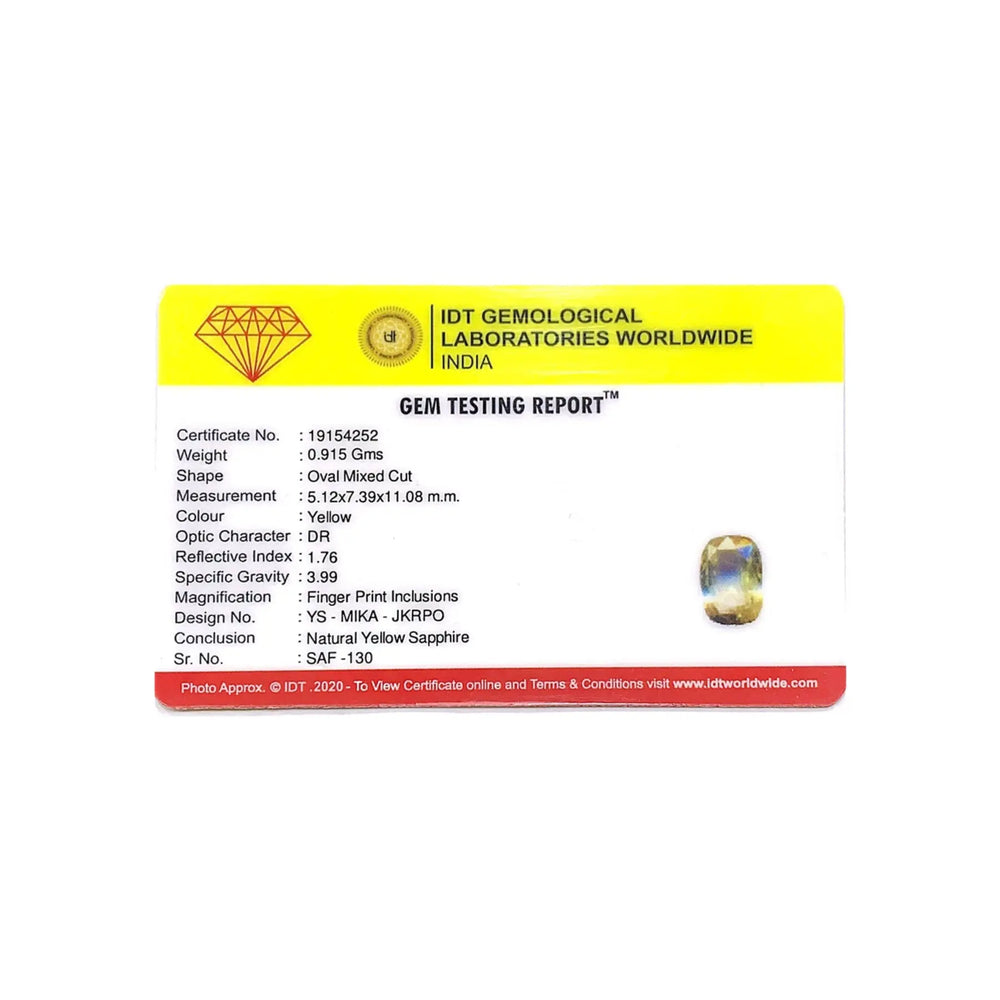 Yellow Sapphire - 4.58 Carat - Pramogh