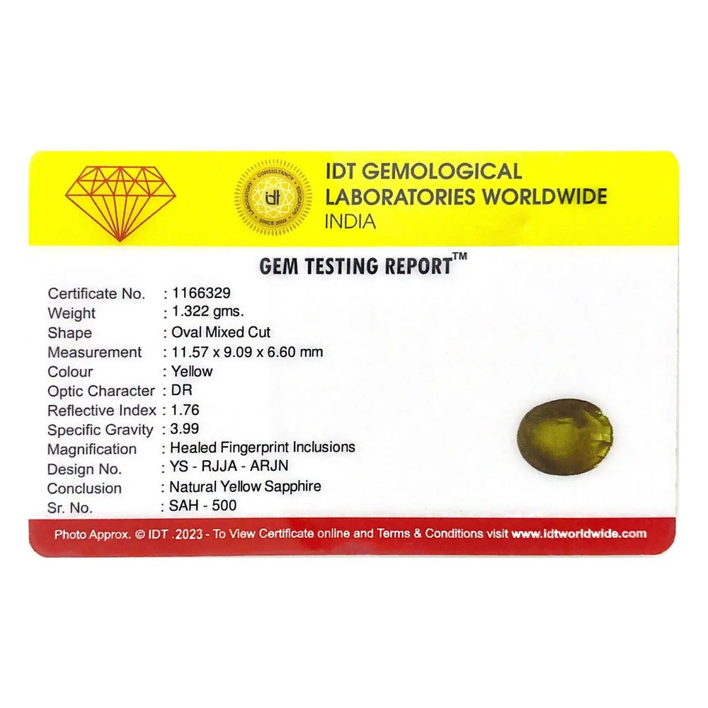 Yellow Sapphire - 6.61 Carat - Pramogh